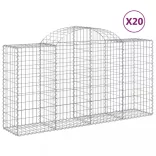 20 db íves horganyzott vas gabion kosár 200x50x100/120 cm