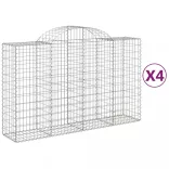 4 db íves horganyzott vas gabion kosár 200x50x120/140 cm