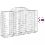 18 db íves horganyzott vas gabion kosár 200x50x120/140 cm