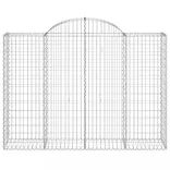 2 db íves horganyzott vas gabion kosár 200x50x140/160 cm