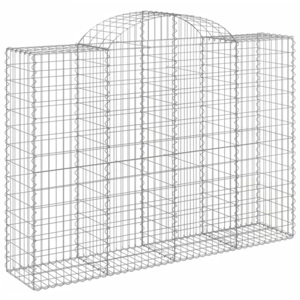 6 db íves horganyzott vas gabion kosár 200x50x140/160 cm