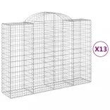 13 db íves horganyzott vas gabion kosár 200x50x140/160 cm