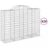 20 db íves horganyzott vas gabion kosár 200x50x140/160 cm