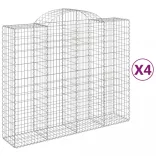 4 db íves horganyzott vas gabion kosár 200x50x160/180 cm