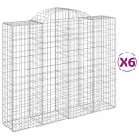 6 db íves horganyzott vas gabion kosár 200x50x160/180 cm