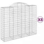 8 db íves horganyzott vas gabion kosár 200x50x160/180 cm