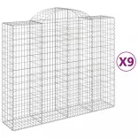 9 db íves horganyzott vas gabion kosár 200x50x160/180 cm