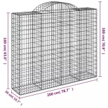 14 db íves horganyzott vas gabion kosár 200x50x160/180 cm