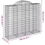 30 db íves horganyzott vas gabion kosár 200x50x160/180 cm