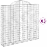 3 db íves horganyzott vas gabion kosár 200x50x180/200 cm