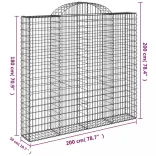 3 db íves horganyzott vas gabion kosár 200x50x180/200 cm
