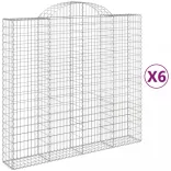 6 db íves horganyzott vas gabion kosár 200x50x180/200 cm