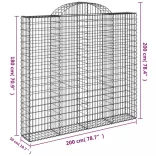 6 db íves horganyzott vas gabion kosár 200x50x180/200 cm