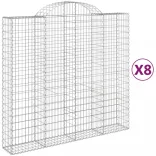 8 db íves horganyzott vas gabion kosár 200x50x180/200 cm