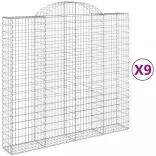 9 db íves horganyzott vas gabion kosár 200x50x180/200 cm
