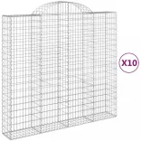 10 db íves horganyzott vas gabion kosár 200x50x180/200 cm