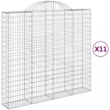11 db íves horganyzott vas gabion kosár 200x50x180/200 cm