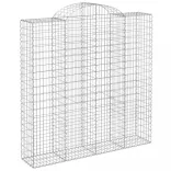 2 db íves horganyzott vas gabion kosár 200x50x200/220 cm