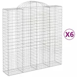 6 db íves horganyzott vas gabion kosár 200x50x200/220 cm