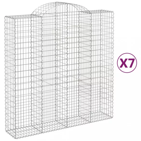 7 db íves horganyzott vas gabion kosár 200x50x200/220 cm