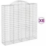 8 db íves horganyzott vas gabion kosár 200x50x200/220 cm