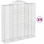 9 db íves horganyzott vas gabion kosár 200x50x200/220 cm