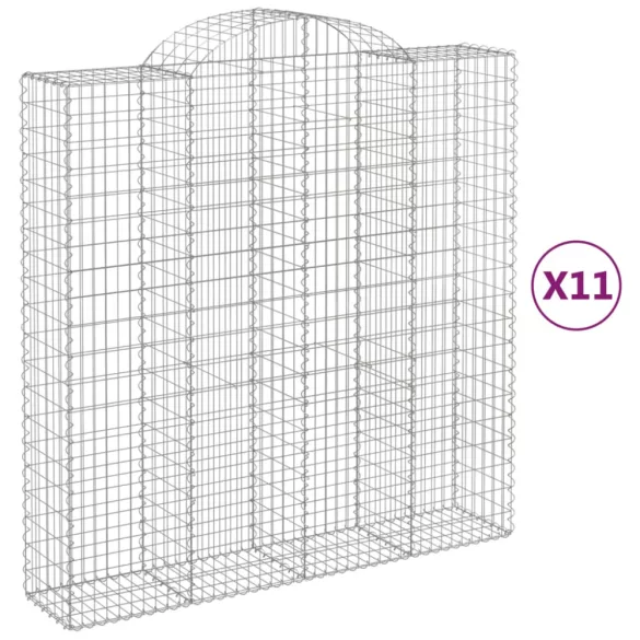 11 db íves horganyzott vas gabion kosár 200x50x200/220 cm