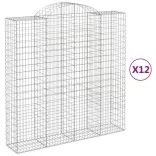 12 db íves horganyzott vas gabion kosár 200x50x200/220 cm