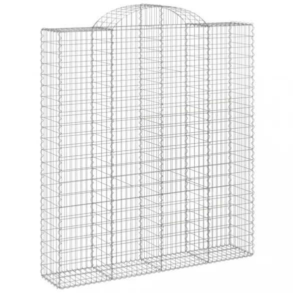 2 db íves horganyzott vas gabion kosár 200x50x220/240 cm