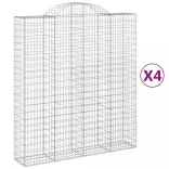 4 db íves horganyzott vas gabion kosár 200x50x220/240 cm