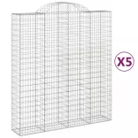 5 db íves horganyzott vas gabion kosár 200x50x220/240 cm