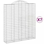 7 db íves horganyzott vas gabion kosár 200x50x220/240 cm