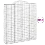 10 db íves horganyzott vas gabion kosár 200x50x220/240 cm