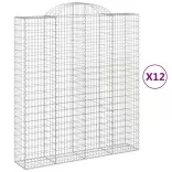 12 db íves horganyzott vas gabion kosár 200x50x220/240 cm
