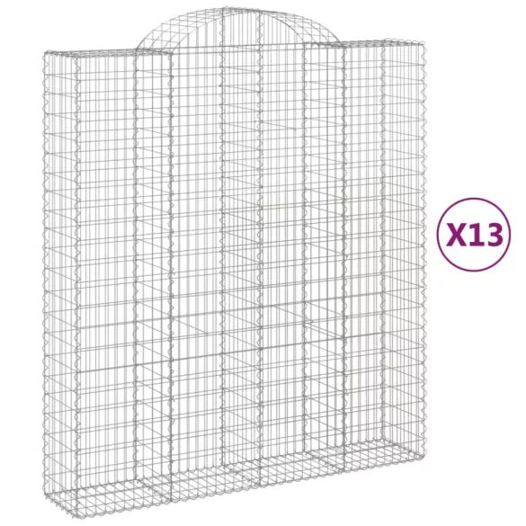 13 db íves horganyzott vas gabion kosár 200x50x220/240 cm