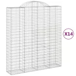 14 db íves horganyzott vas gabion kosár 200x50x220/240 cm