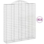 15 db íves horganyzott vas gabion kosár 200x50x220/240 cm