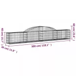 2 db íves horganyzott vas gabion kosár 300x30x40/60 cm