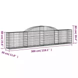 11 db íves horganyzott vas gabion kosár 300x30x60/80 cm