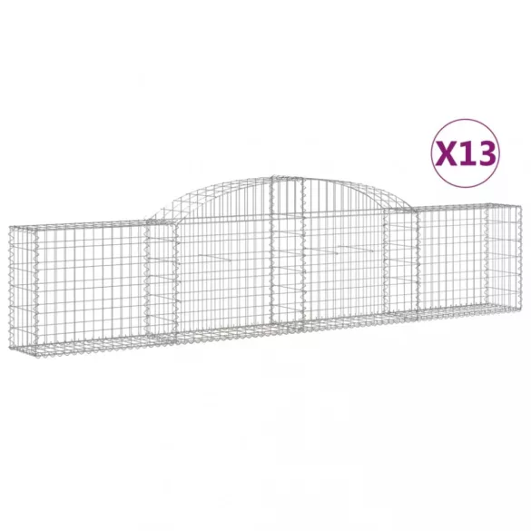 13 db íves horganyzott vas gabion kosár 300x30x60/80 cm