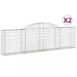 2 db íves horganyzott vas gabion kosár 300x30x80/100 cm