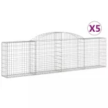 5 db íves horganyzott vas gabion kosár 300x30x80/100 cm