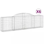 6 db íves horganyzott vas gabion kosár 300x30x80/100 cm