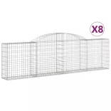 8 db íves horganyzott vas gabion kosár 300x30x80/100 cm