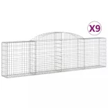 9 db íves horganyzott vas gabion kosár 300x30x80/100 cm
