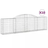 10 db íves horganyzott vas gabion kosár 300x30x80/100 cm