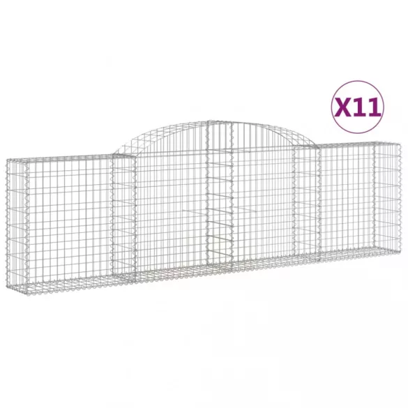 11 db íves horganyzott vas gabion kosár 300x30x80/100 cm