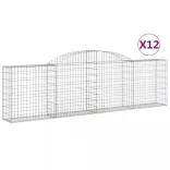 12 db íves horganyzott vas gabion kosár 300x30x80/100 cm