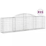 15 db íves horganyzott vas gabion kosár 300x30x80/100 cm