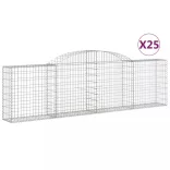 25 db íves horganyzott vas gabion kosár 300x30x80/100 cm